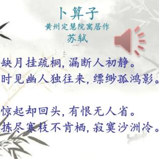 卜算子·黄州定慧院寓居作
