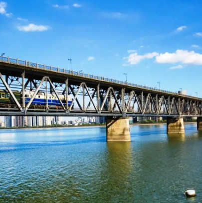 钱塘江大桥全景图图片