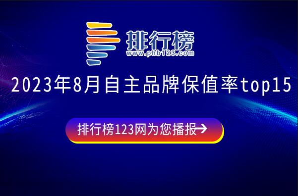 2023年8月自主品牌保值率top15：理想第五,傳祺品牌力出色