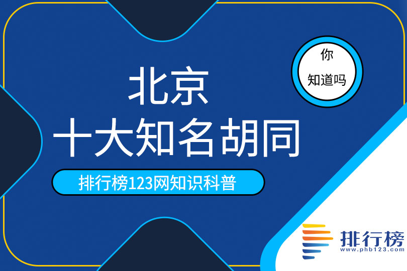 北京十大知名胡同，東交民巷上榜，第二有中央戲劇學院