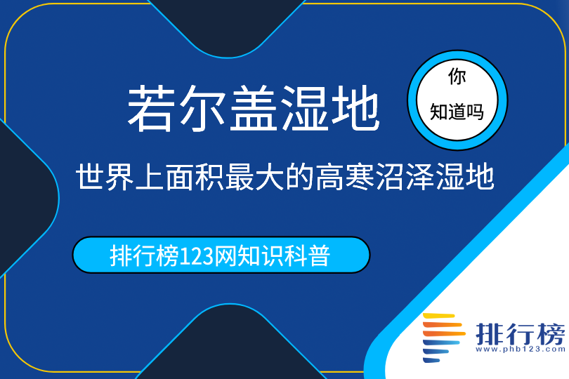 世界上面積最大的高寒沼澤濕地：若爾蓋濕地(總面積16670.6公頃)