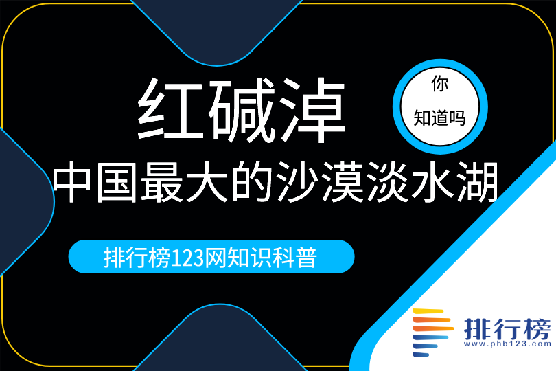 中國最大的沙漠淡水湖：紅堿淖(總面積54平方公里)