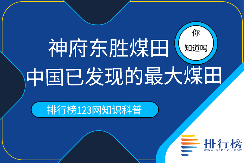 中国已发现的最大煤田：神府东胜煤田(探明储量为2300亿吨)