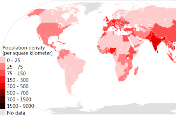 全球人口密度国家排名，世界国家人口密度排名2018