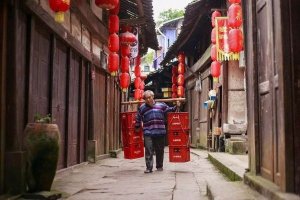 重慶十大古鎮 中山古鎮依河而建豐盛古鎮地理位置優越