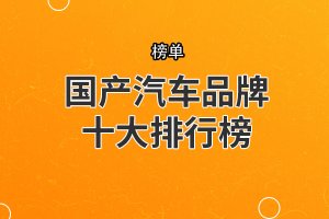 國產汽車品牌十大排行榜 眾泰上榜,奇瑞僅僅第三