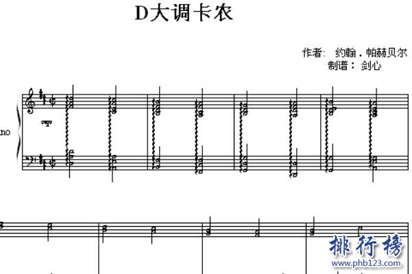 十大世界古典音乐名曲-D大调卡农上榜(帕赫贝尔作品)