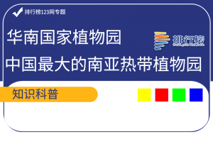 中國最大的南亞熱帶植物園：華南國家植物園(占地面積333公頃)