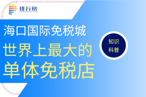 世界上最大的單體免稅店：?？趪?guó)際免稅城(總建筑面積28.9萬(wàn)平方米)